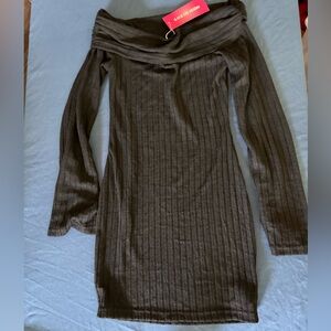 🌙SHEIN Black Off-the-Shoulder Sweater with Cozy Knit